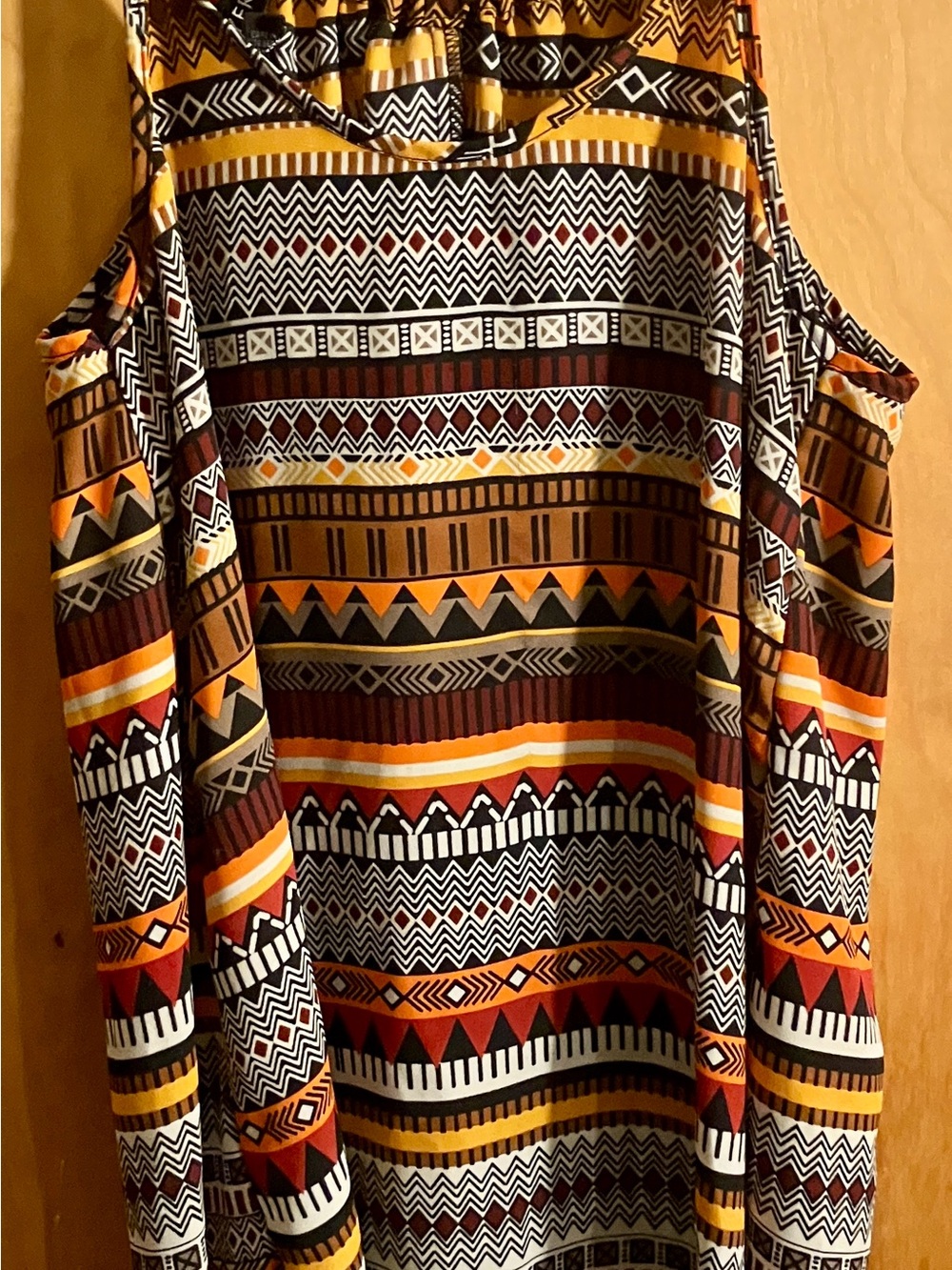 A. Byer Spaghetti-Strap Chiffon Top in Aztec Print.